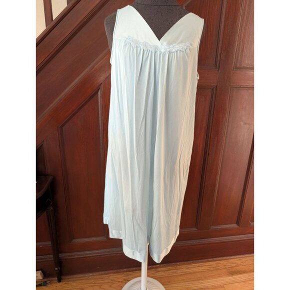 Vintage Vanity Fair Blue Nightgown & Robe Set With Lace Trim Womens Size Medium - Picture 2 of 6